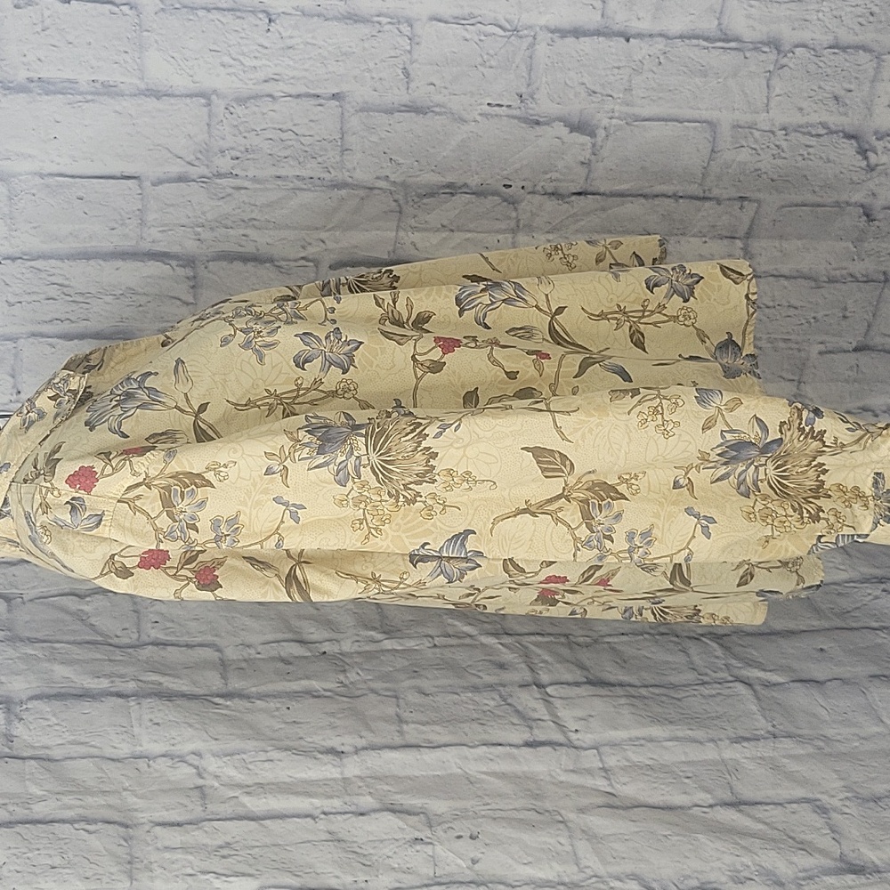 Liz Claiborne Floral Button Down Shirt - Cream, Blue, Red - Picture 4 of 8